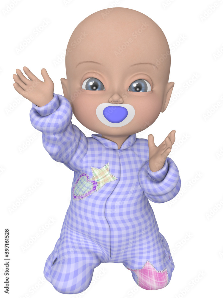3d render of a cute toon baby 3d render of a cute toon baby