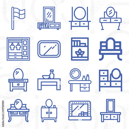 16 pack of smaller  lineal web icons set