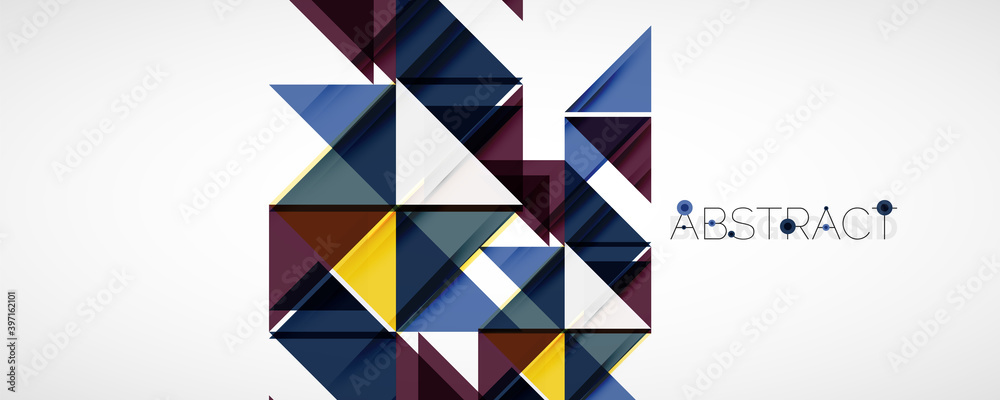 Set of vector triangle geometric backgrounds. Vector illustration for covers, banners, flyers and posters and other designs