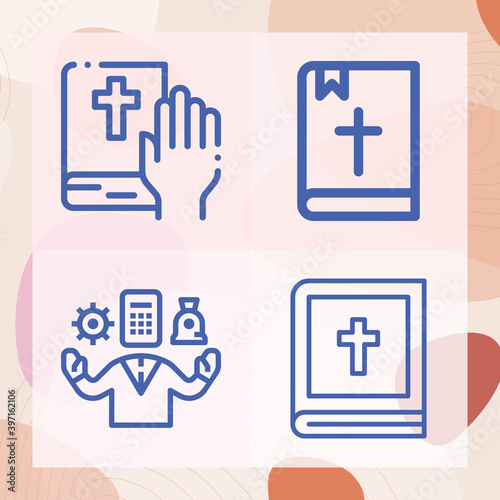 Simple set of old testament related lineal icons