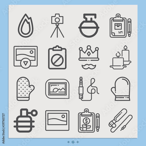 Simple set of auxiliary related lineal icons.