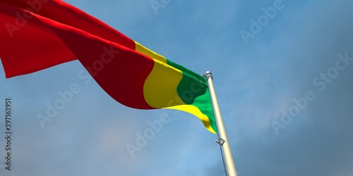 3d rendering of the national flag of the Congo