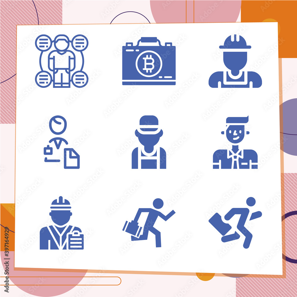 Simple set of 9 icons related to independent Simple set of 9 icons related to independent