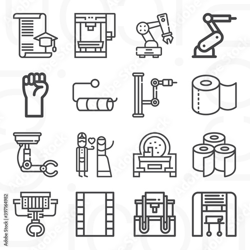 16 pack of revolution  lineal web icons set
