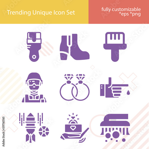 Simple set of combat related filled icons.