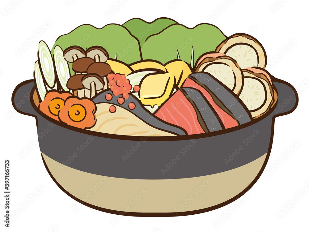 石狩鍋　（鮭・イクラ・バター・ホタテ）