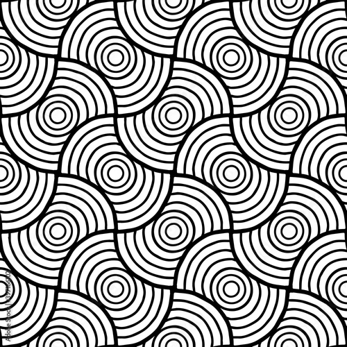 Abstract patterns seamless black and white doodle Sketch