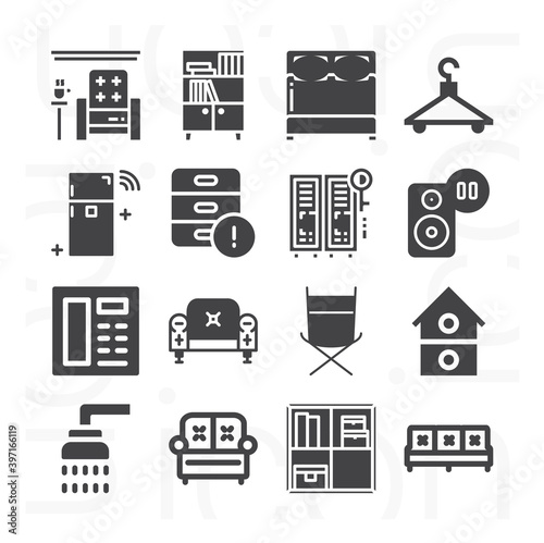 16 pack of nuclear family  filled web icons set