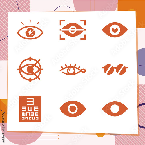 Simple set of 9 icons related to inner city