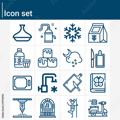 Simple set of bleak related lineal icons.