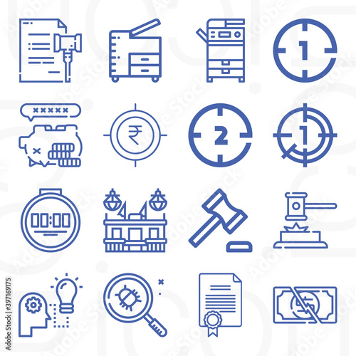 16 pack of proceedings  lineal web icons set
