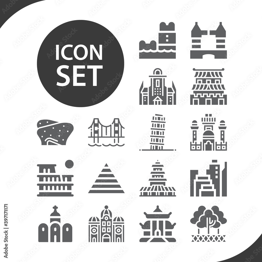 Simple set of preservation related filled icons.