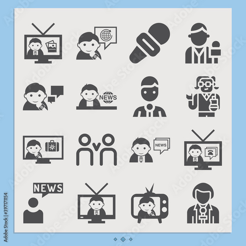 Simple set of activist related filled icons.