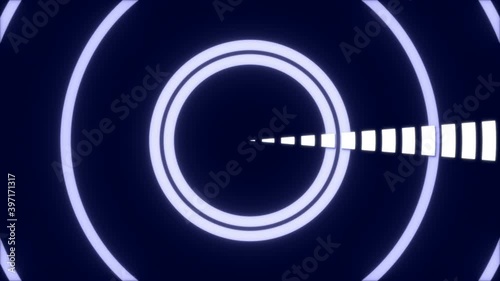 rotation white shapes on blue background, loop photo