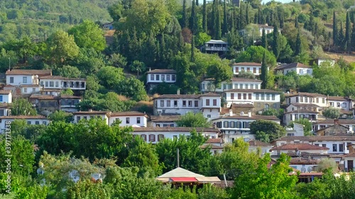 Traditional houses of Sirince town, Izmir, Turkey. Sirince village is very peaceful and famous for its wines for tourist in Izmir, Turkey. 