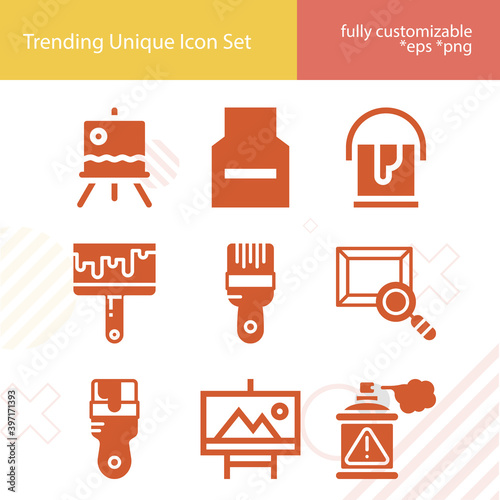 Simple set of rouge related filled icons.