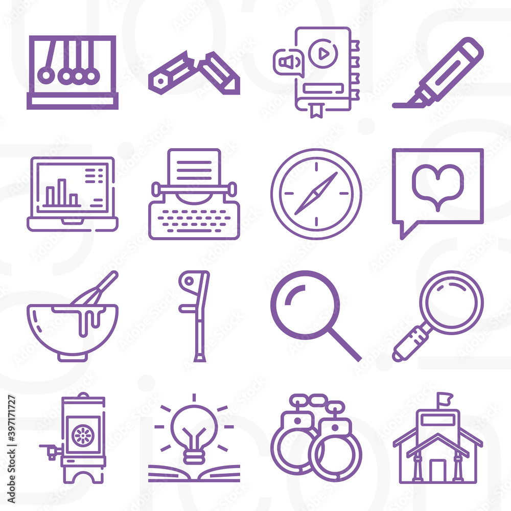16 pack of learn lineal web icons set 16 pack of learn lineal web icons set