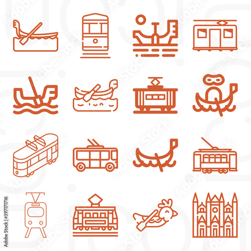 16 pack of openly  lineal web icons set