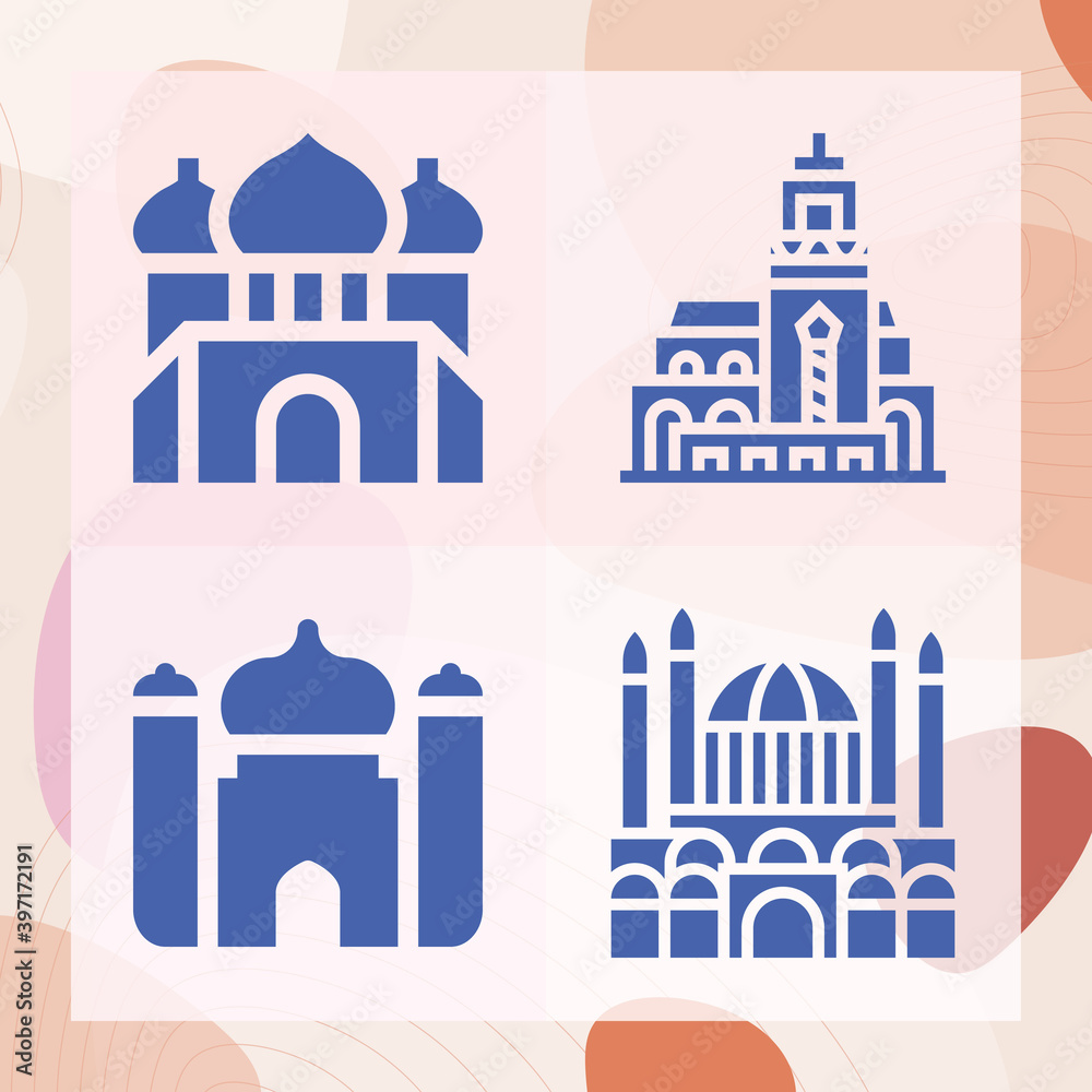 Simple set of islamic related filled icons