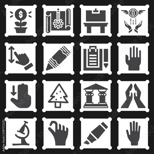 16 pack of ability  filled web icons set