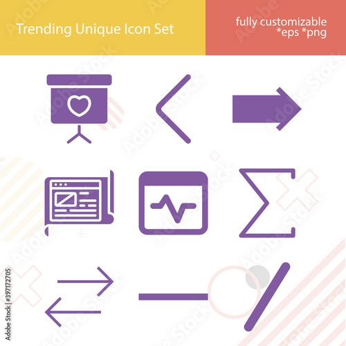 Simple set of analytical related filled icons. photo