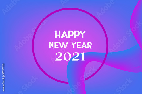 2021 happy new year abstract background multi colors white text in circle creative design for background, banners, posters, fliers, calendar vector illustration. 
