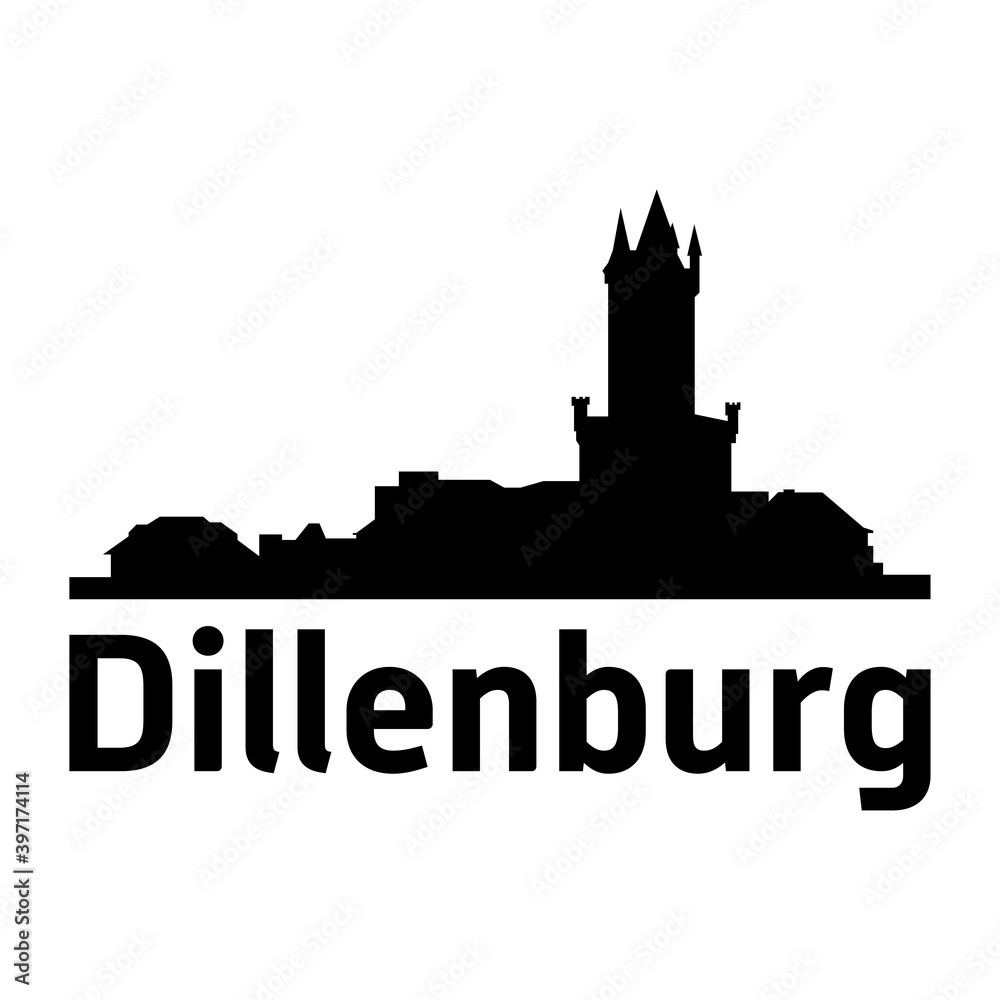 Obraz premium Die Silhouette der Dillenburg
