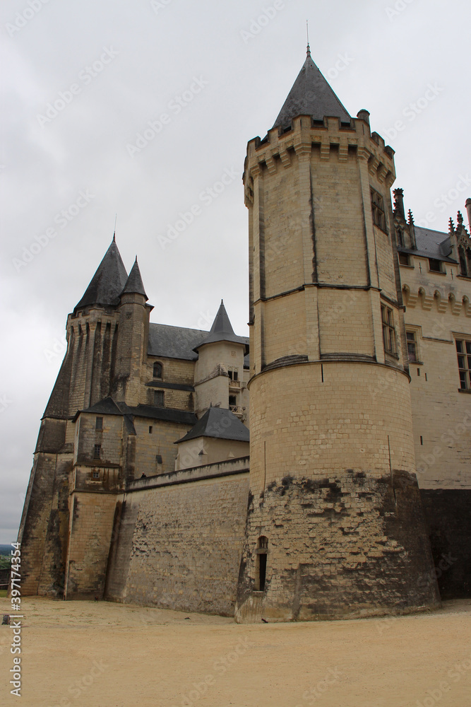 medieval castle in saumur in france