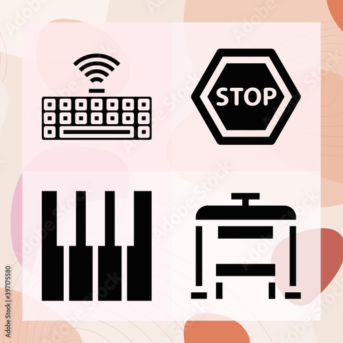 Simple set of pipe organ related filled icons