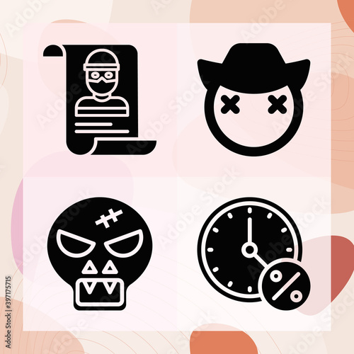 Simple set of dead related filled icons