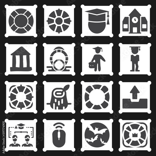 16 pack of dissertation  filled web icons set