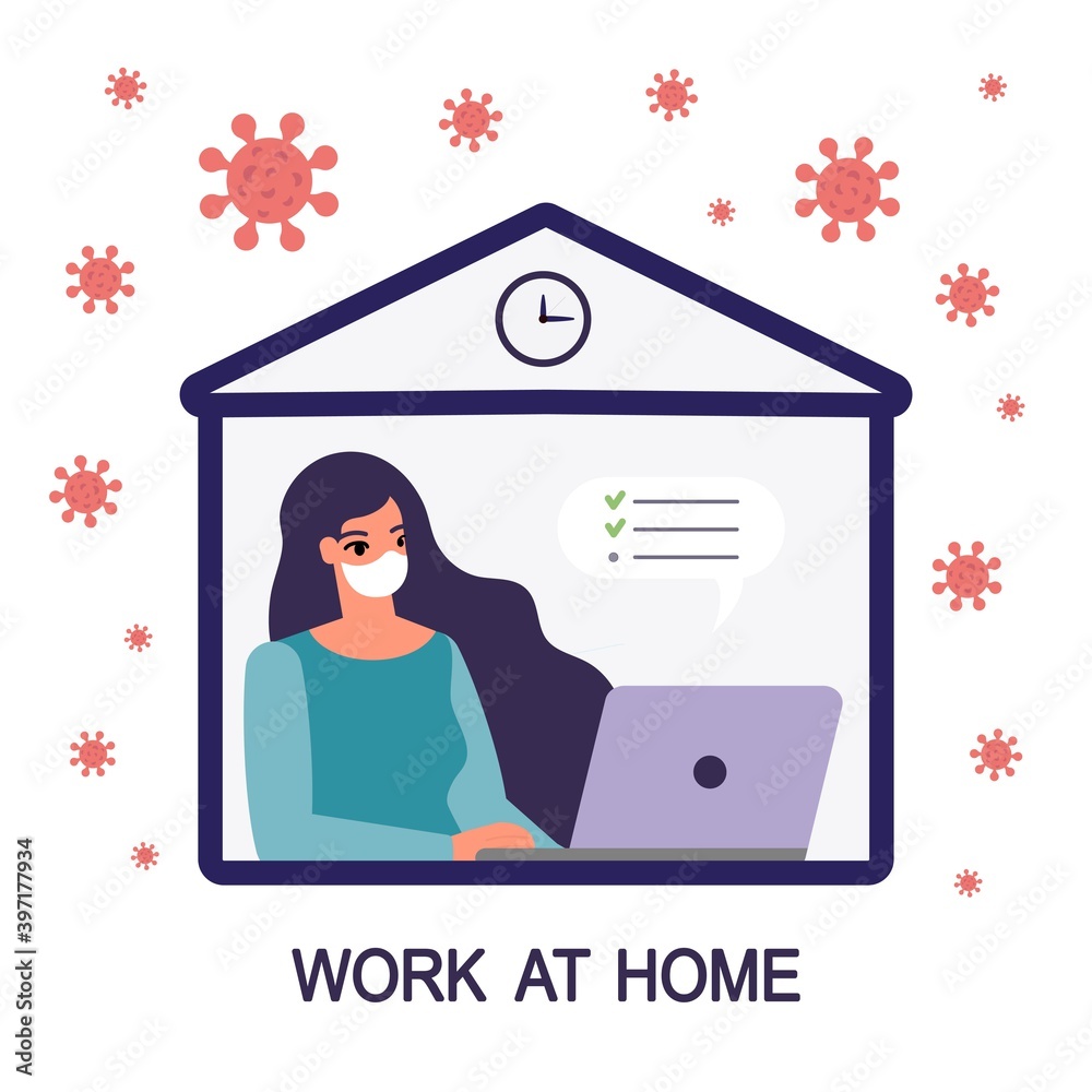 work at home during the quarantine.Coronavirus COVID-19 working at home.self isolation concept.Work at home during an outbreak of the COVID-19 virus. People work at home to prevent a viral infection. work at home during the quarantine.Coronavirus COVID-19 working at home.self isolation concept.Work at home during an outbreak of the COVID-19 virus. People work at home to prevent a viral infection.