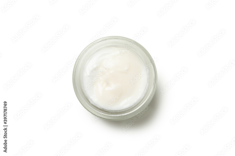Jar of cosmetic cream isolated on white background Jar of cosmetic cream isolated on white background