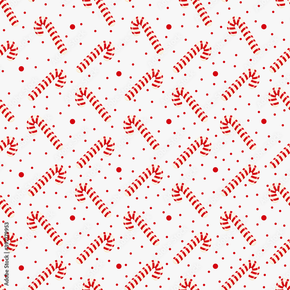 Obraz premium Christmas candy. Seamless Christmas pattern. Vector illustration.