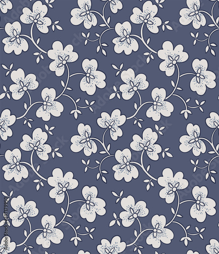 Decorative floral stylized ribbon pattern. Seamless vector pattern