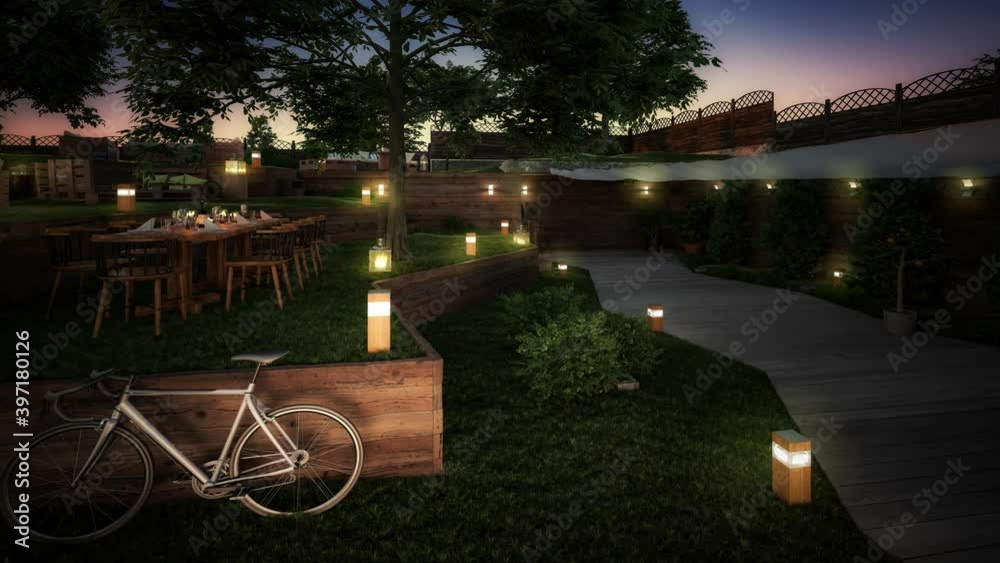 Project of Garden Pub & Restaurant - loopable 3d visualization