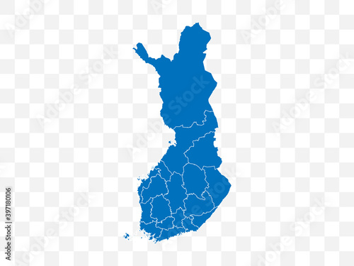 Finland map on transparent background. Vector illustration.