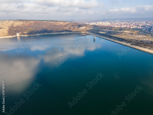 Amazing Aerial view of Ogosta Reservoir, Bulgaria