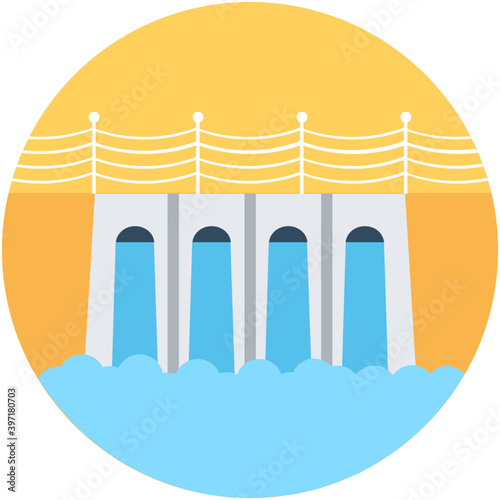 
Water Dam Vector Icon
