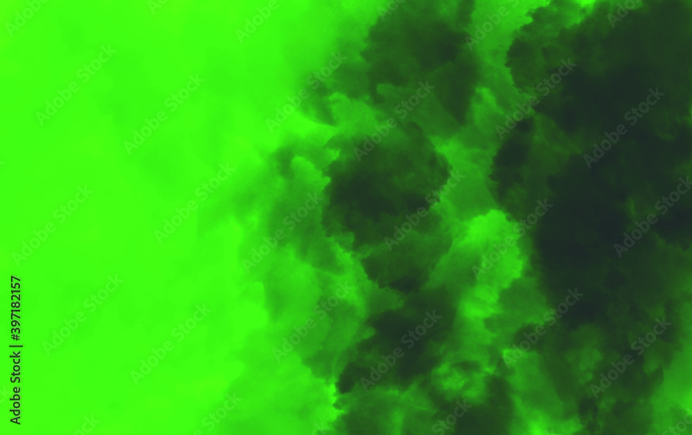 Attractive green smoke  isolated Background 