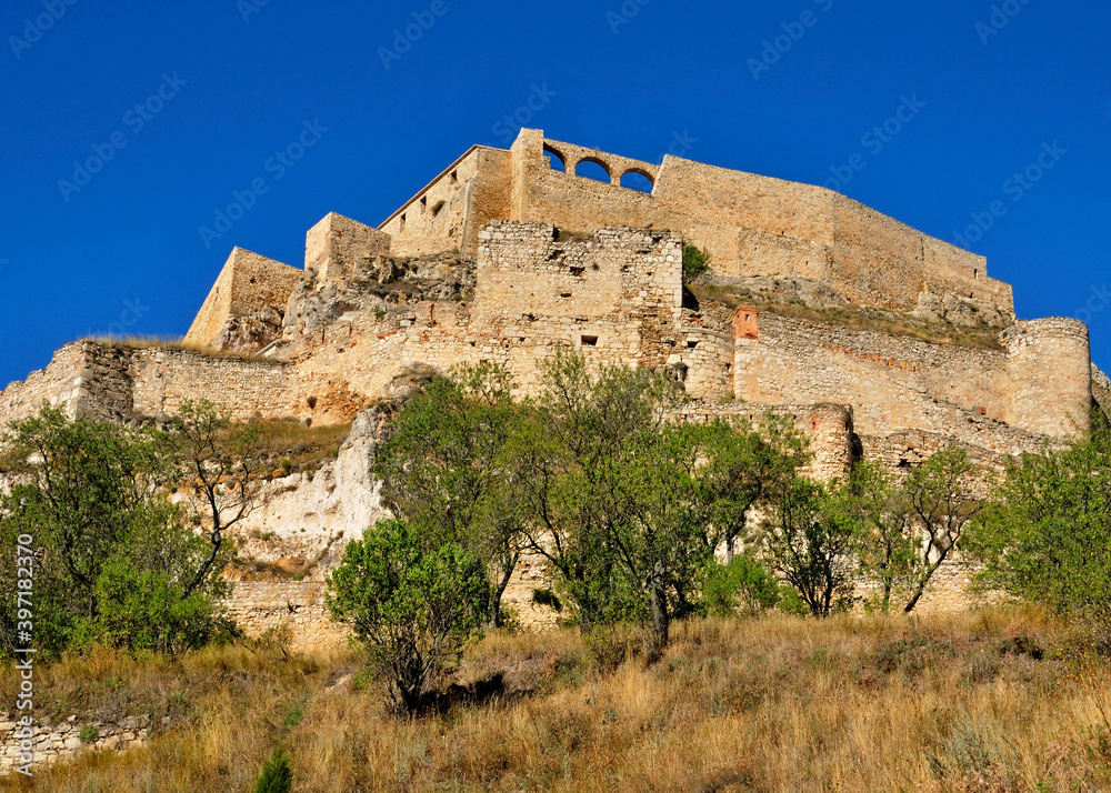 Historic castle and city panorama Morella, Castellon - Spain 