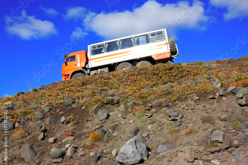 Car of high passability in Kamchatka Peninsula, Russia. photo