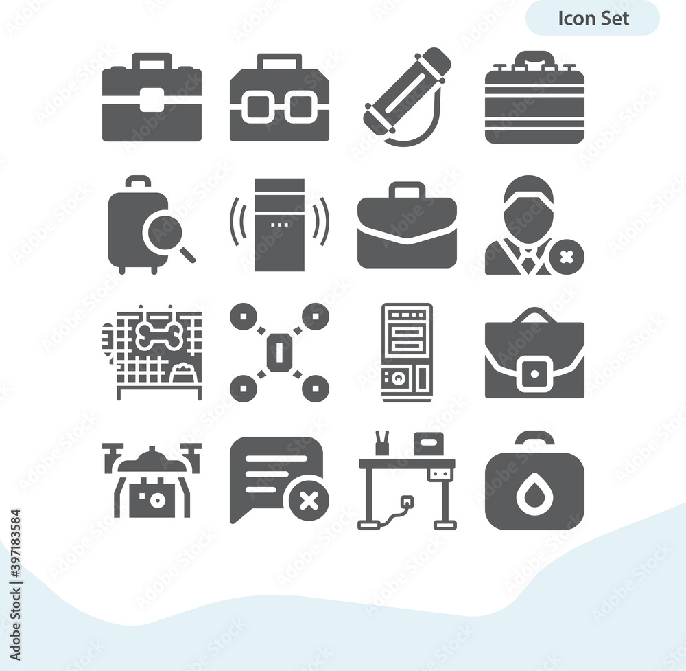 Simple set of dismissed related filled icons. Simple set of dismissed related filled icons.
