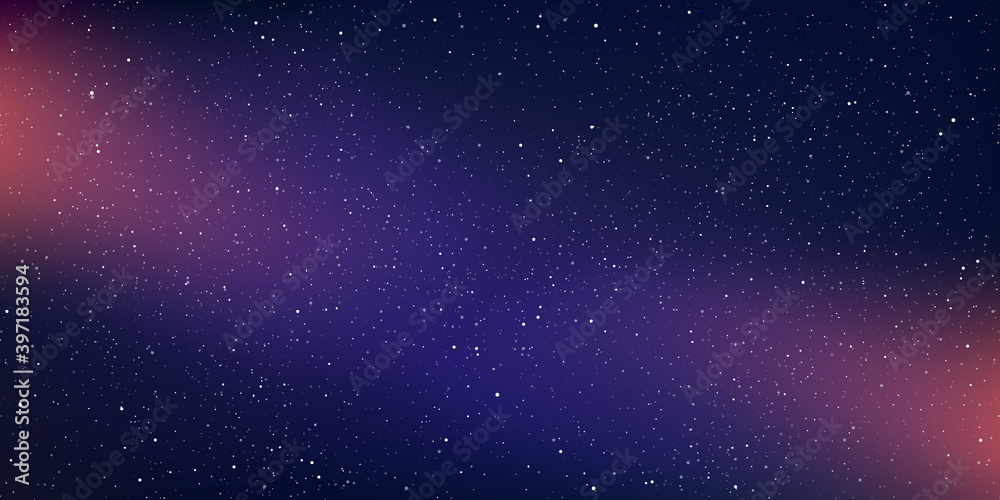 Obraz premium Astrology horizontal background, Star universe background, Milky way galaxy, Vector Illustration.
