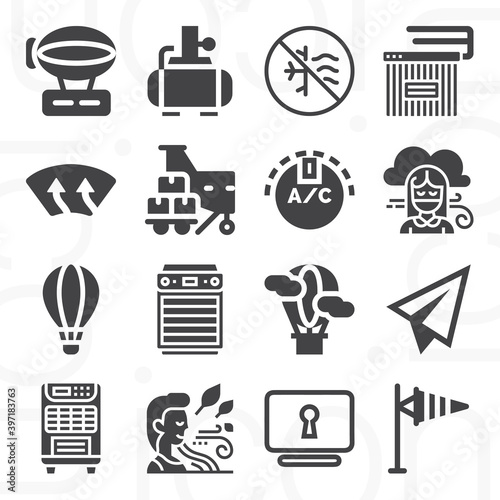 16 pack of vent  filled web icons set