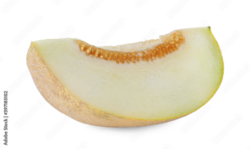Piece of delicious honeydew melon isolated on white Piece of delicious honeydew melon isolated on white