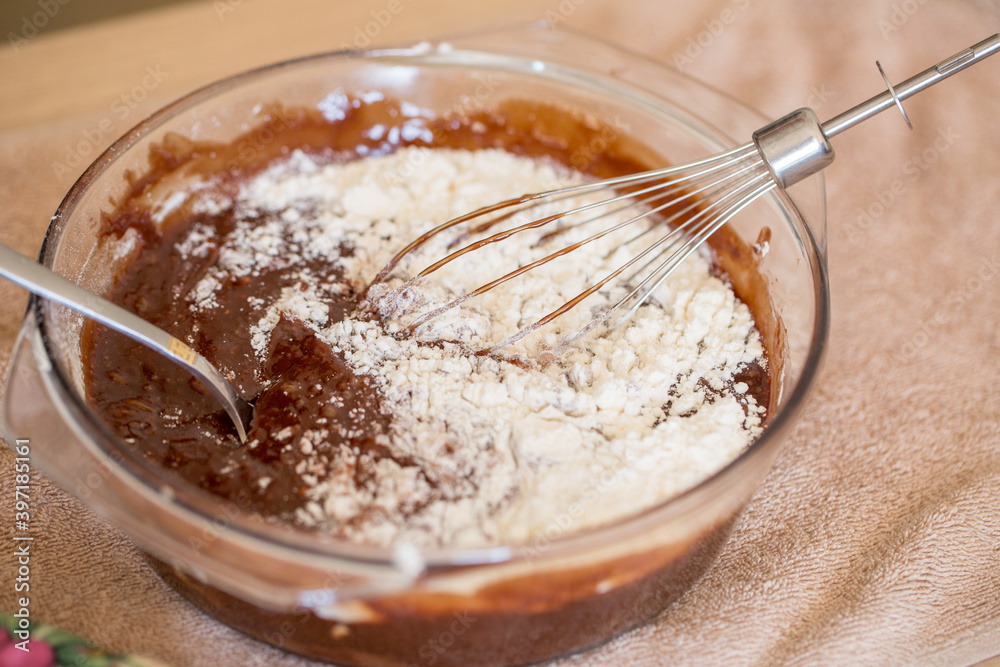 Cooking and baking cake brownie