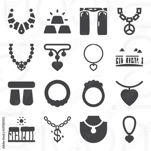 16 pack of noble metal  filled web icons set