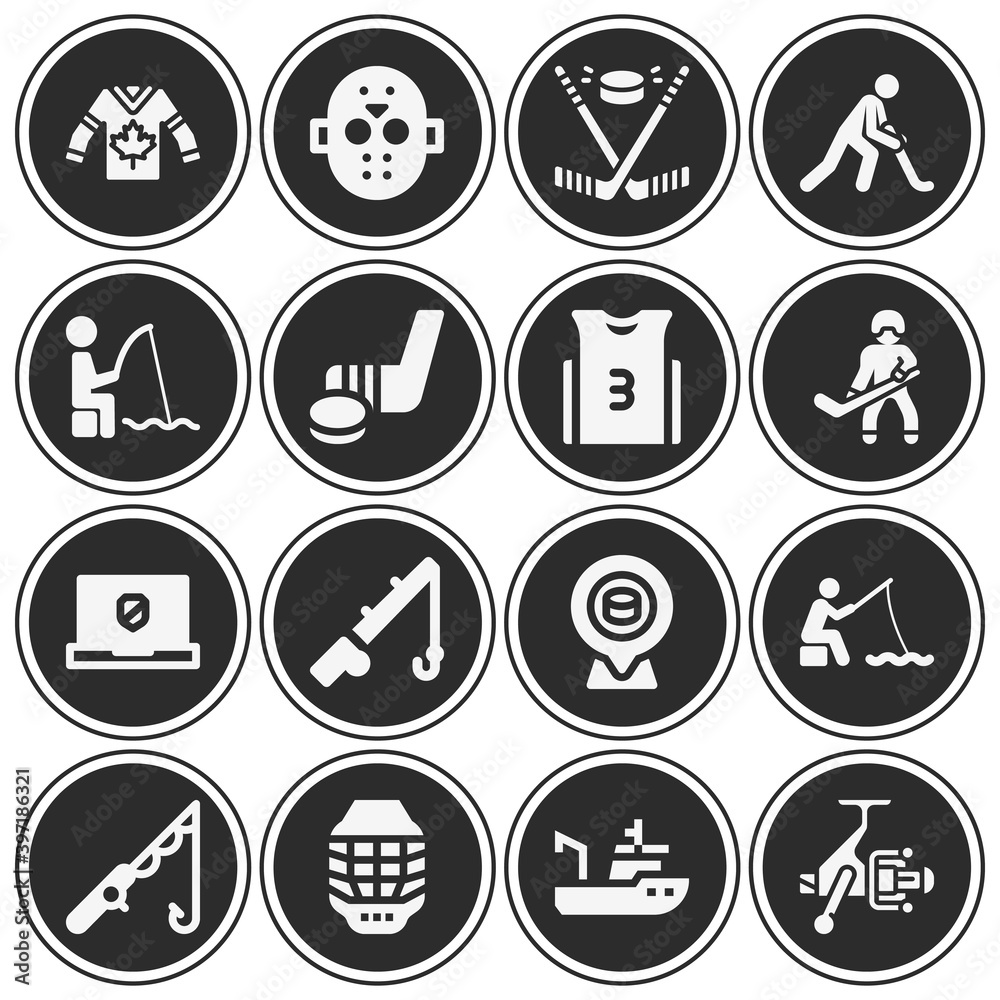 16 pack of nets  filled web icons set