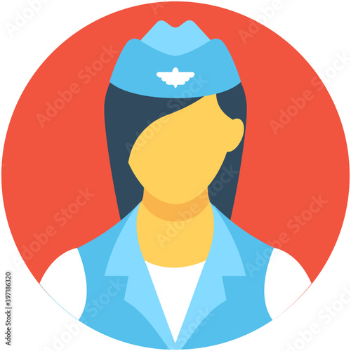 
Air Hostess Vector Icon
